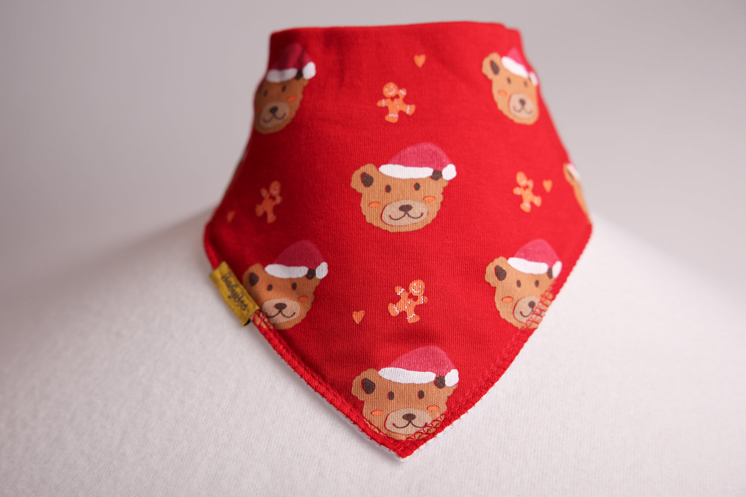 Christmas Teddies organic cotton DribbleBoo bandana bib