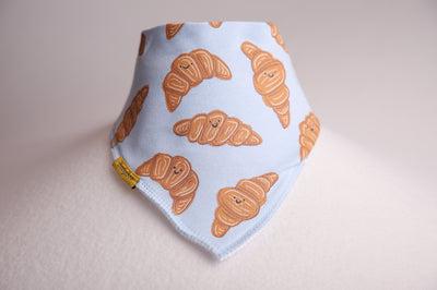 Le Petit Croissant blue organic cotton DribbleBoo bandana bib