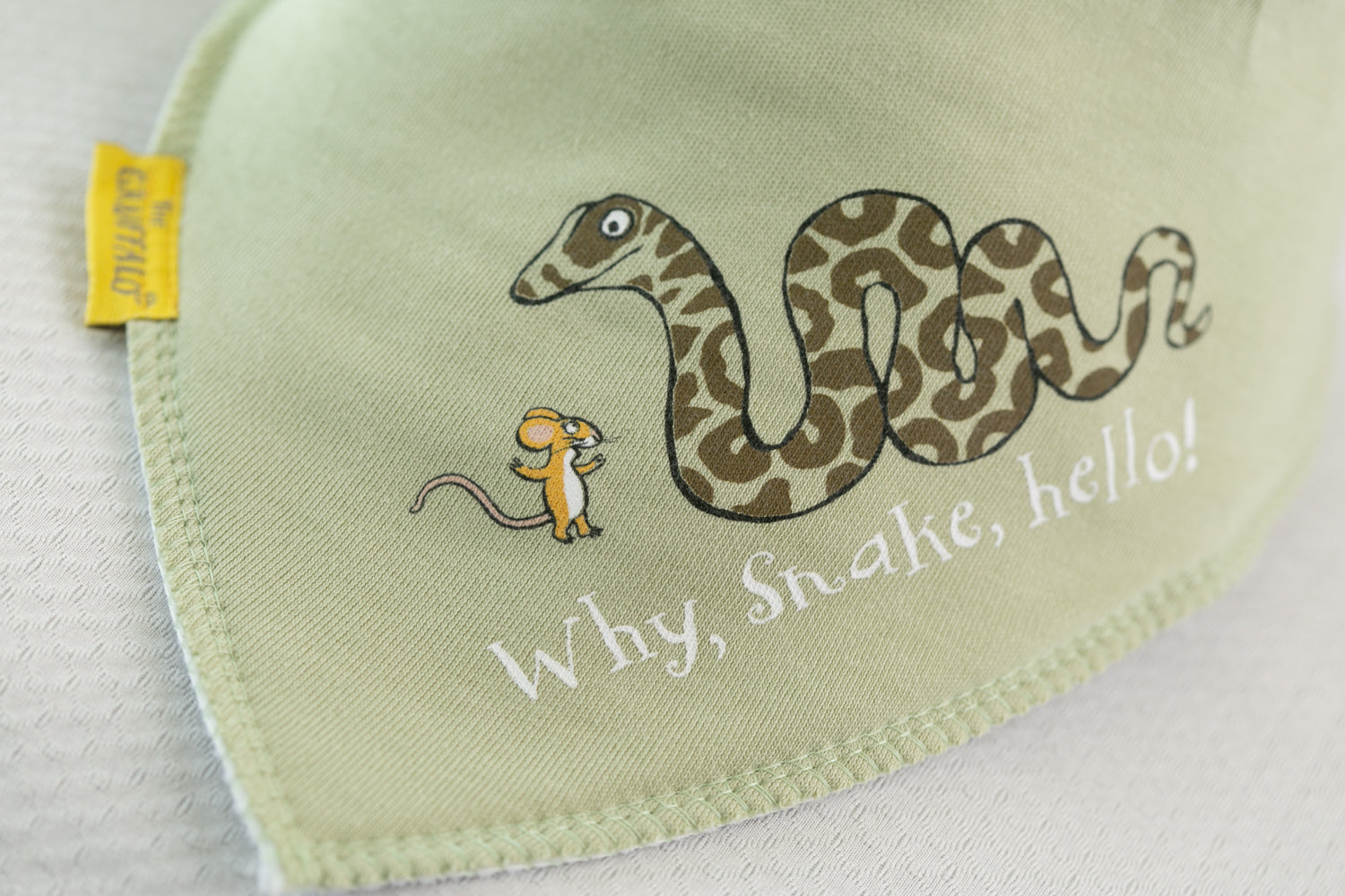Why, Snake, hello! Organic cotton DribbleBoo bandana bib