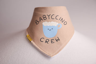 Babyccino Crew organic cotton DribbleBoo bandana bib