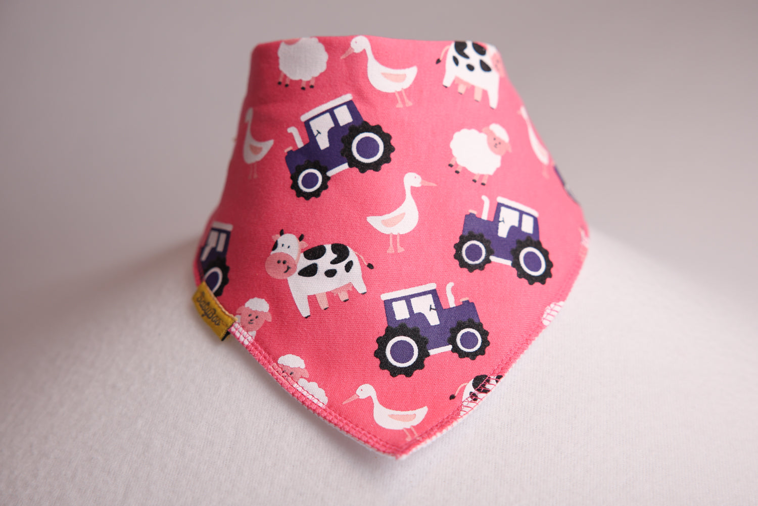 Pink Farmyard Organic cotton Dribbleboo bandana bib