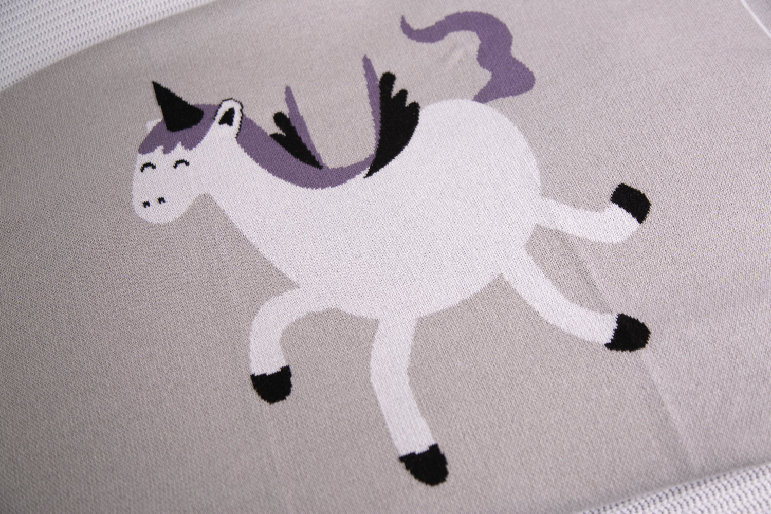 Organic cotton grey unicorn BlankieBoo