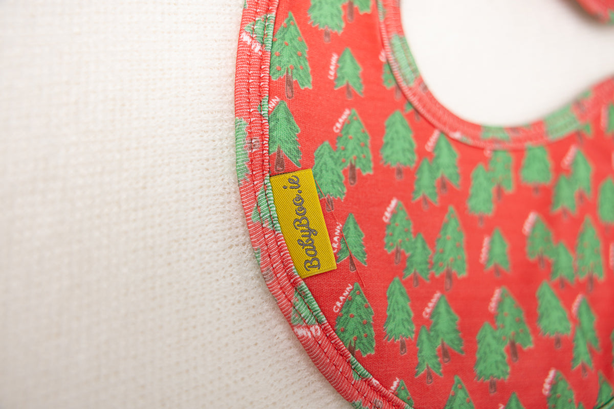 Red Crann organic cotton LittleBoo baby bib