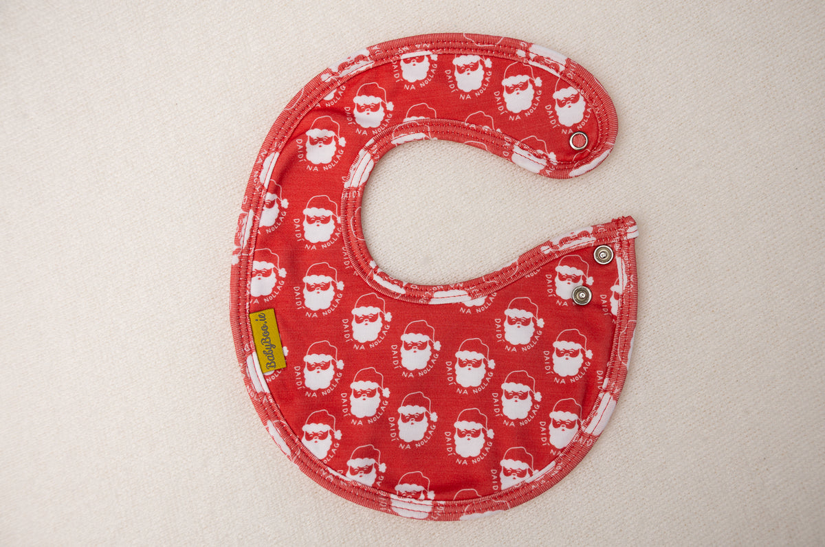 Red Santa organic cotton LittleBoo baby bib