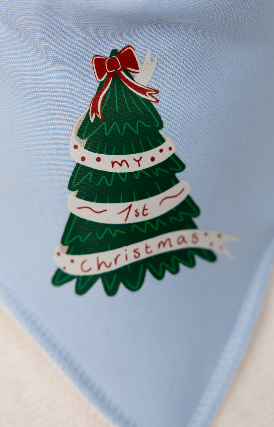 My 1st Christmas tree organic cotton DribbleBoo bandana bib