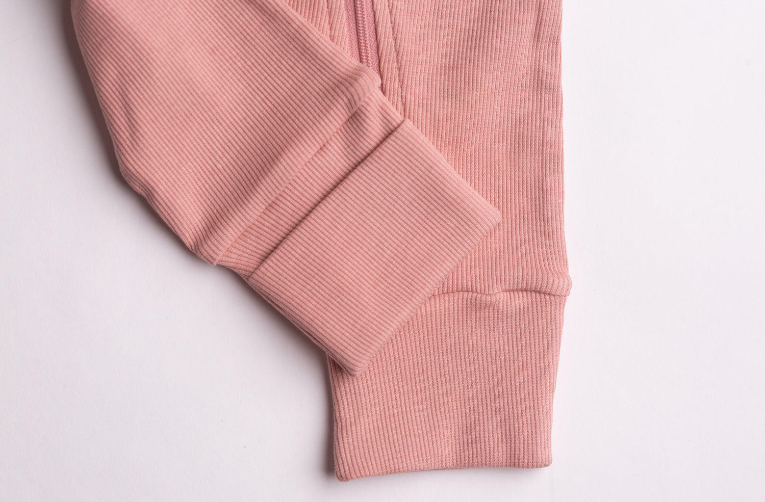 Rose ribbed organic cotton ZippyBoo suit