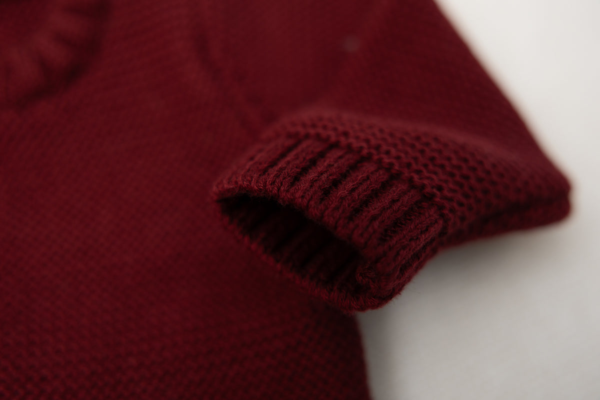 Berry organic cotton zipped cardigan