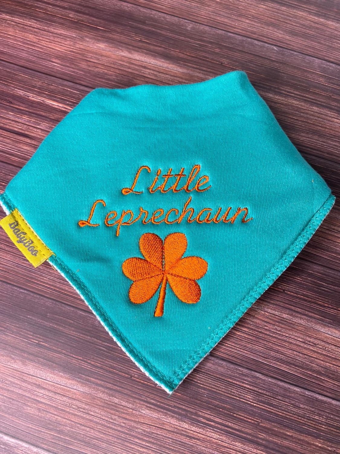 Little Leprechaun organic cotton bandana bib