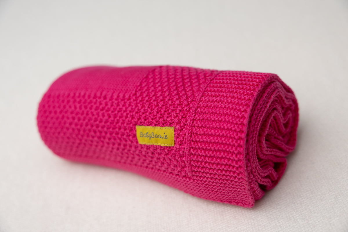 Organic cotton beautiful cerise pink BlankieBoo