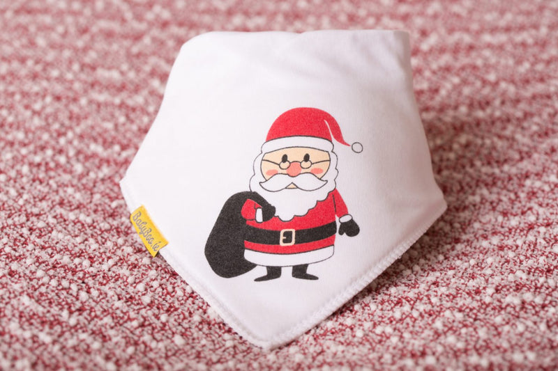 We love Santa organic cotton DribbleBoo bandana bib (white)