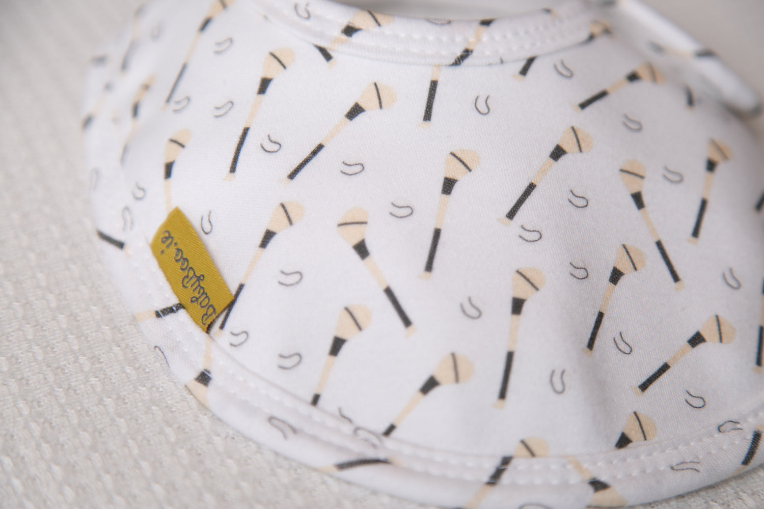 White GAA organic cotton LittleBoo baby bib
