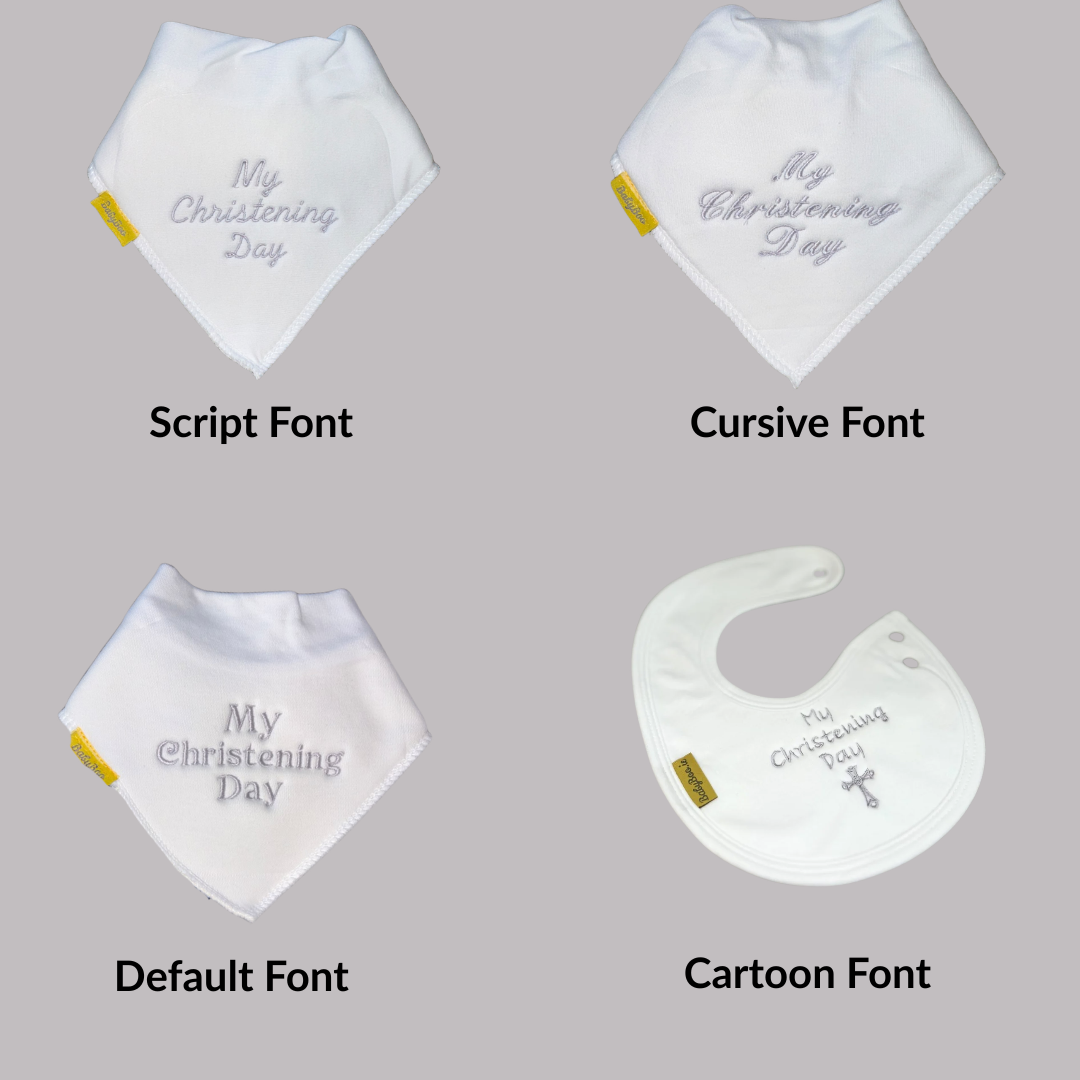 Name Christening Day organic cotton Christening bib