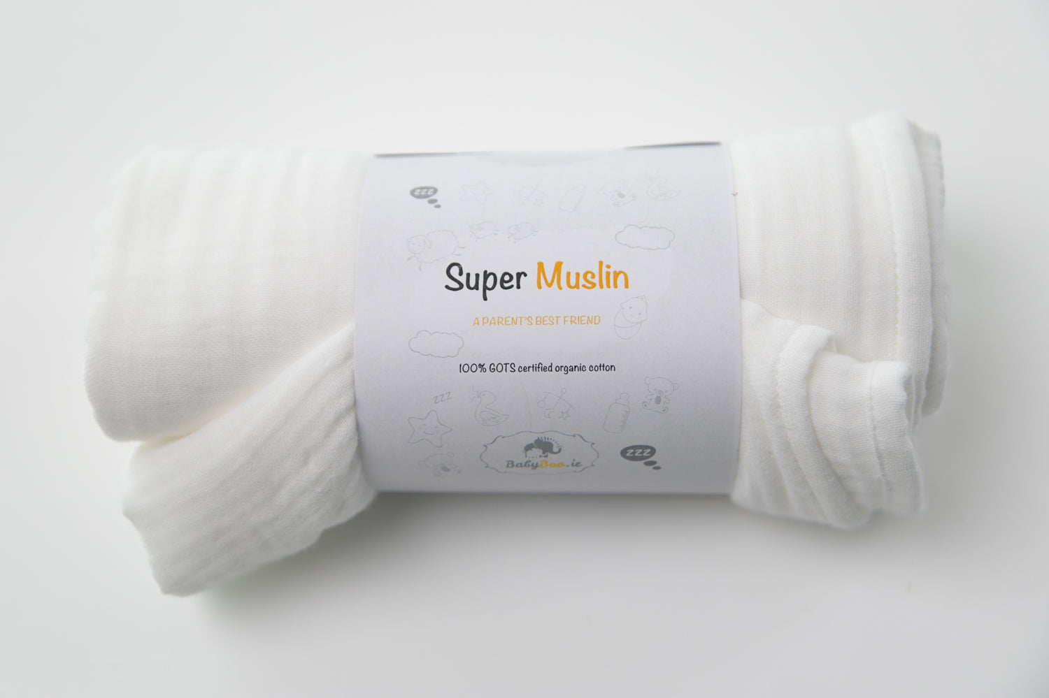 Pure White Organic Cotton super square muslin blanket