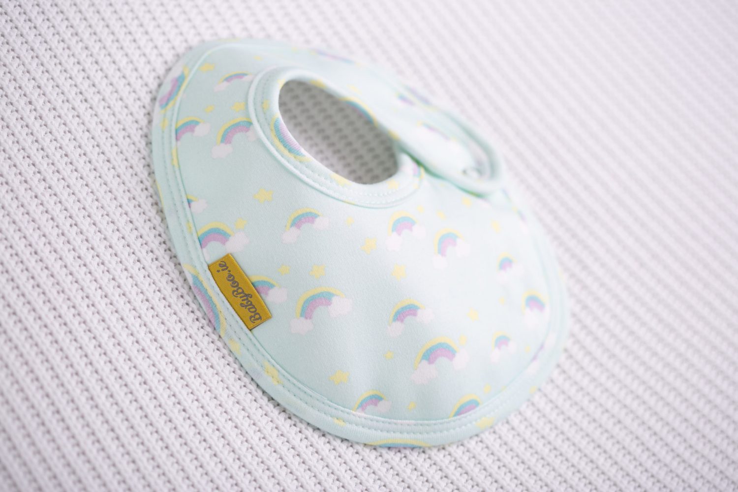 Painted rainbows organic cotton LittleBoo baby bib