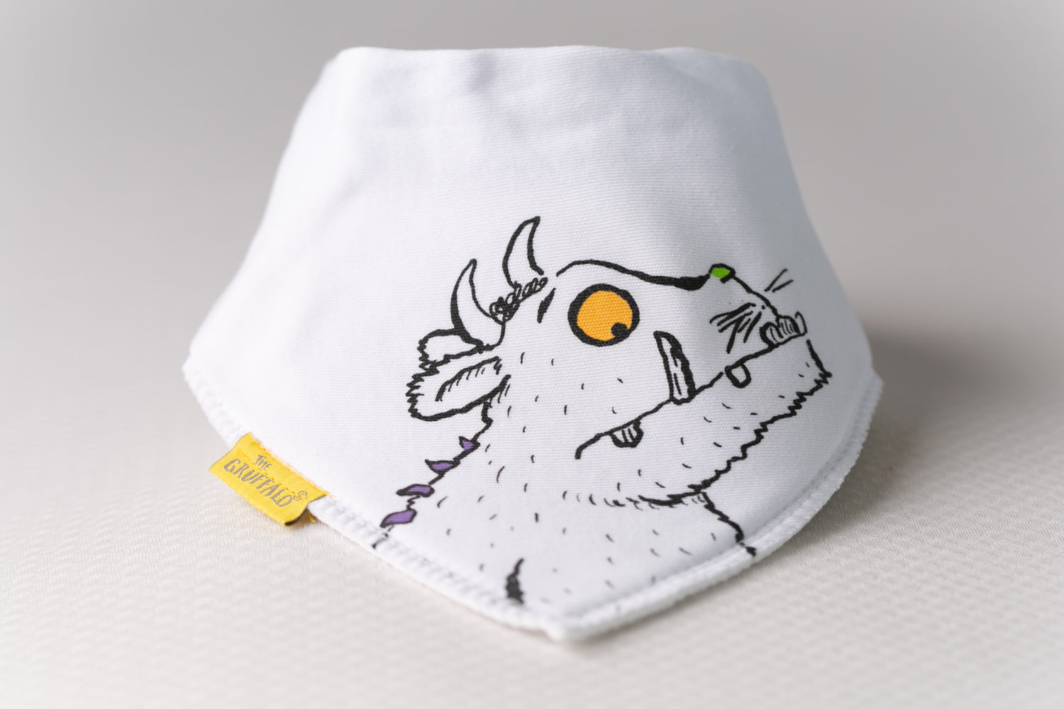 His eyes are orange Organic cotton DribbleBoo bandana bib
