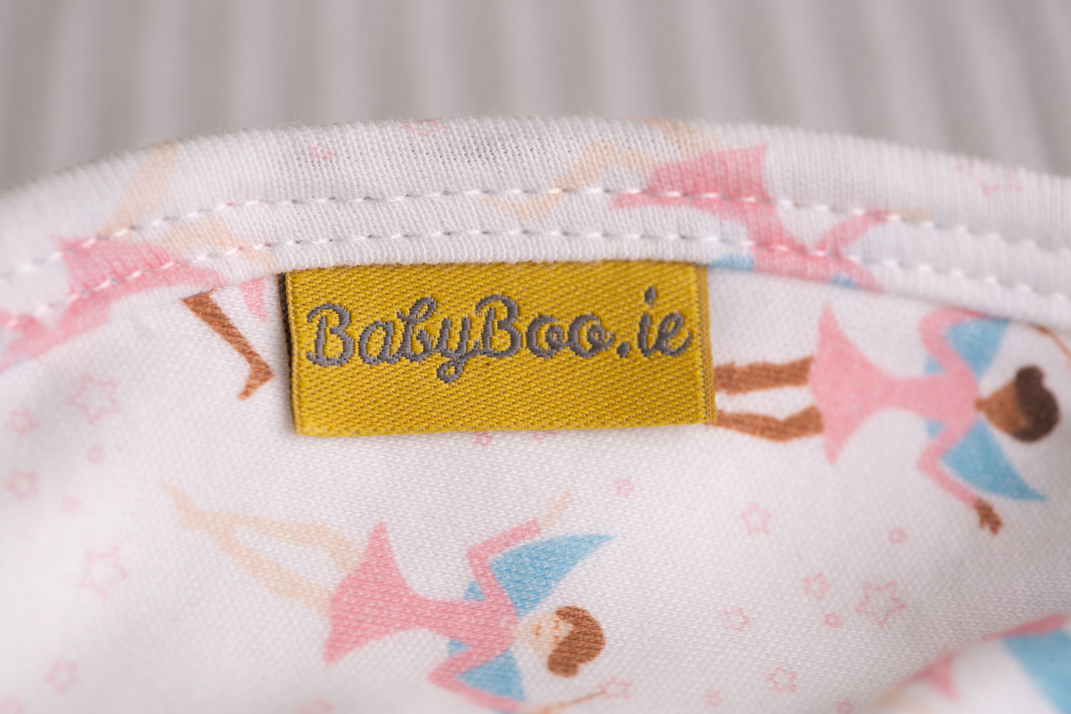 White dancing fairies organic cotton LittleBoo baby bib