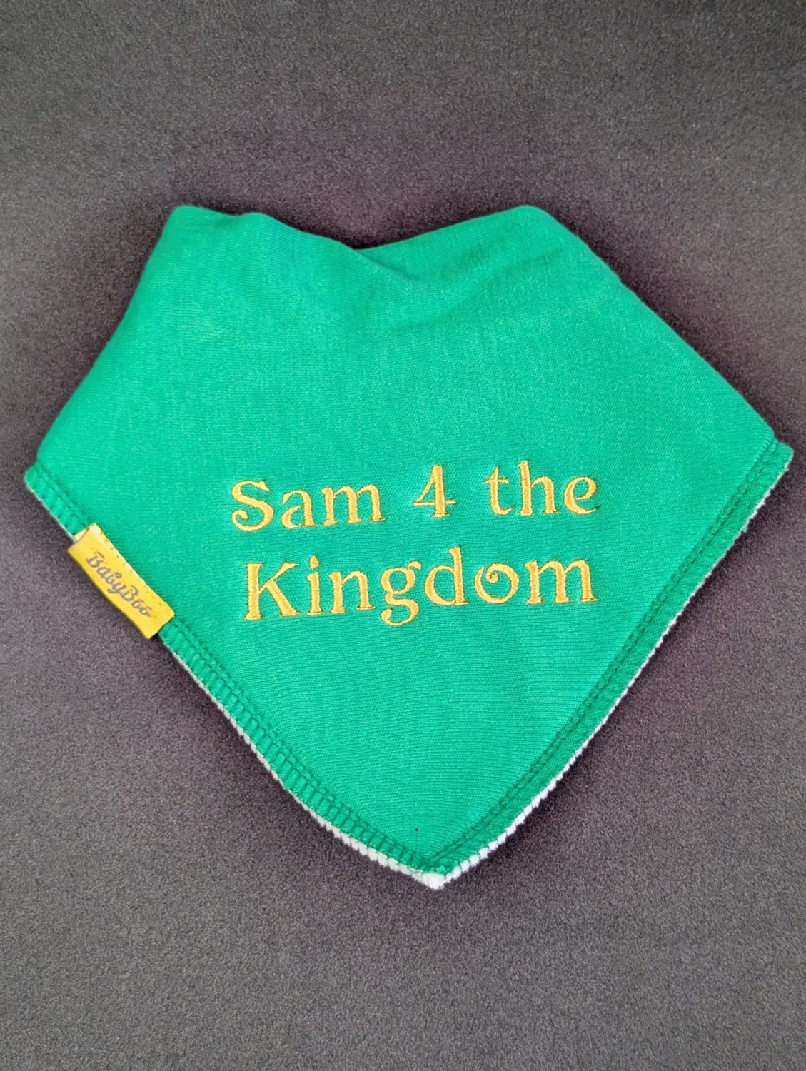 Sam 4 the Kingdom Organic Cotton DribbleBoo bandana bib