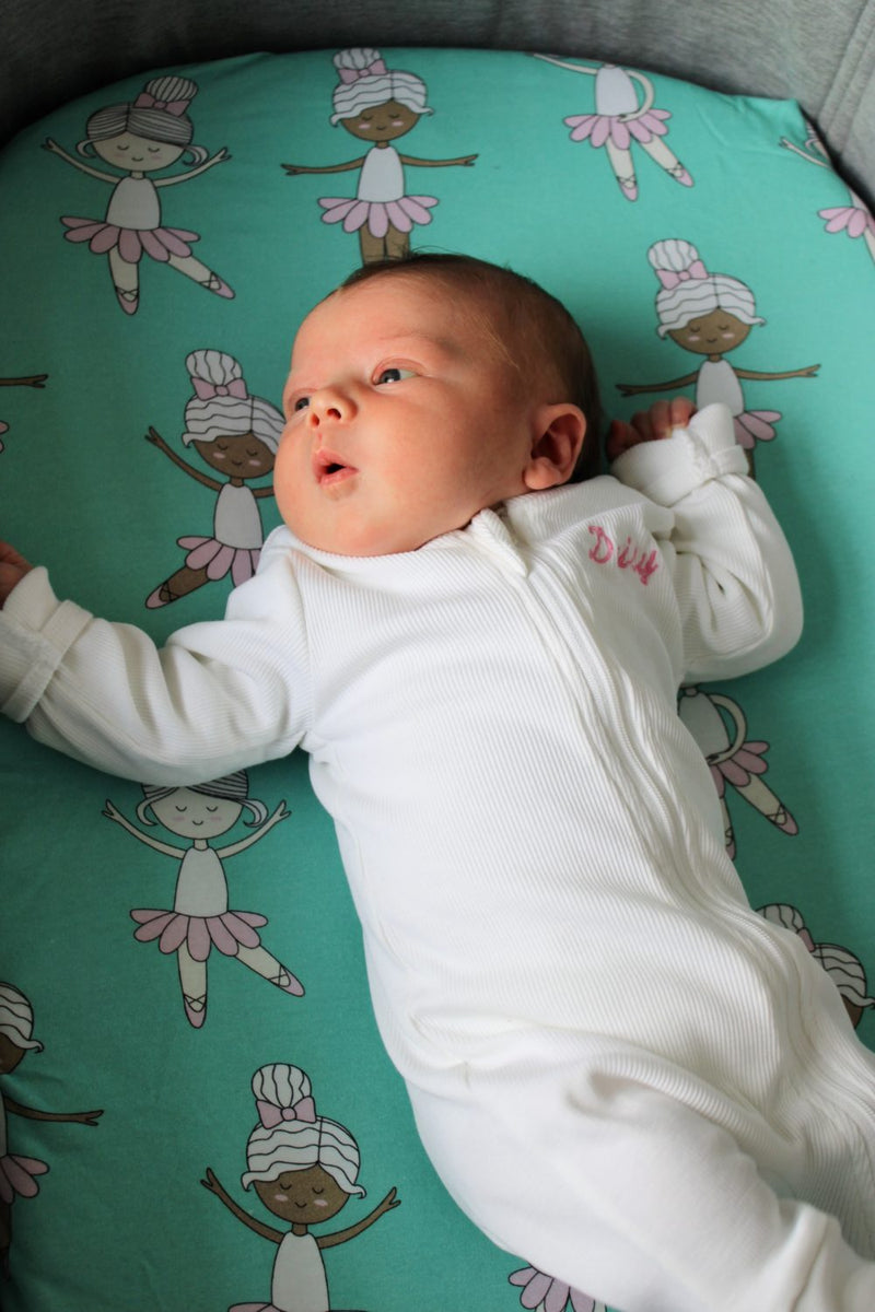 White ribbed organic cotton ZippyBoo suit