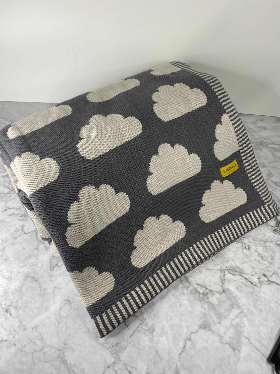 Grey clouds organic cotton Family Cuddle blanket