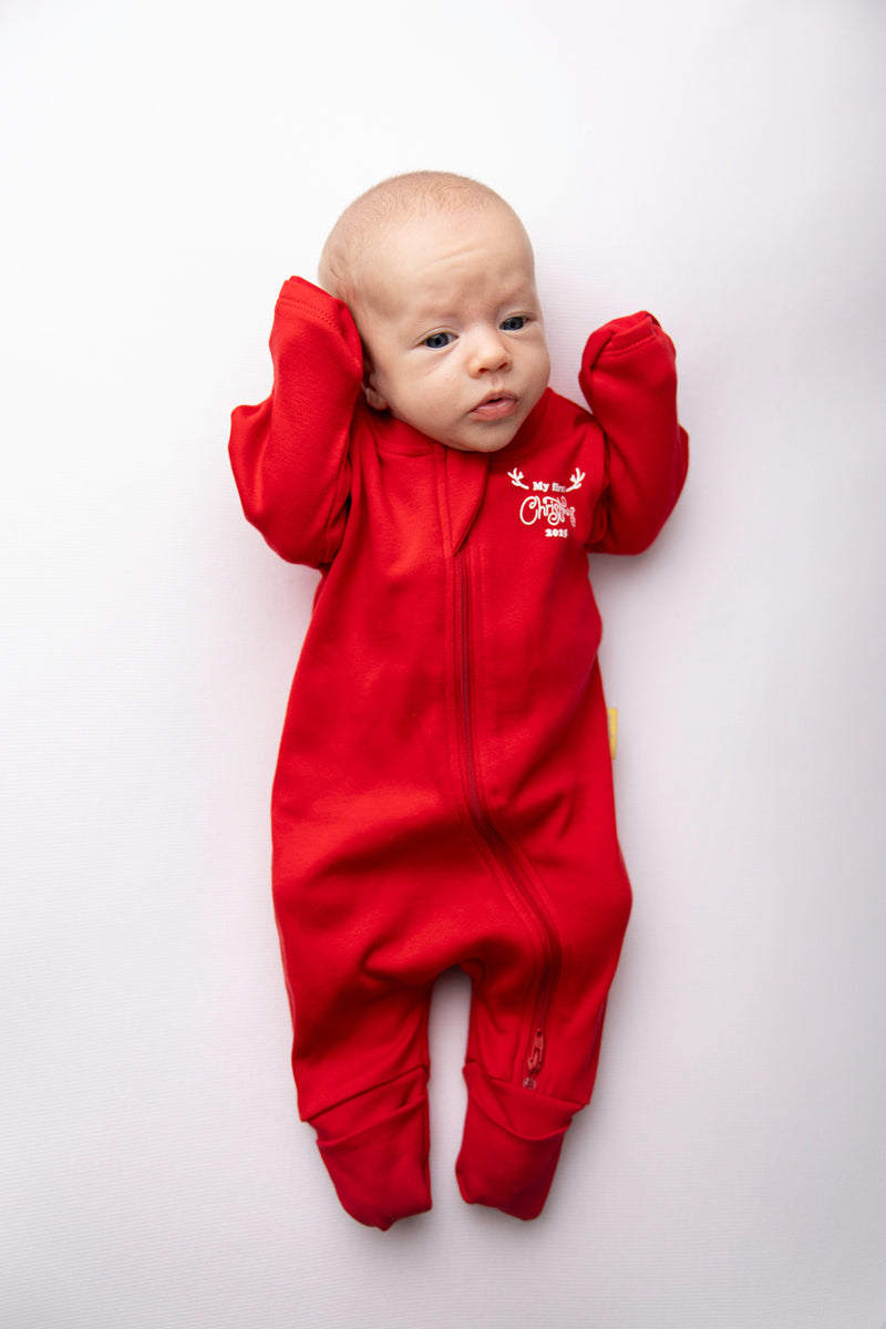 Classic My 1st Christmas organic cotton ZippyBoo suit