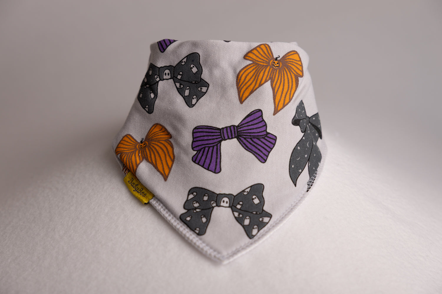 Spooky bows organic cotton DribbleBoo bandana bib