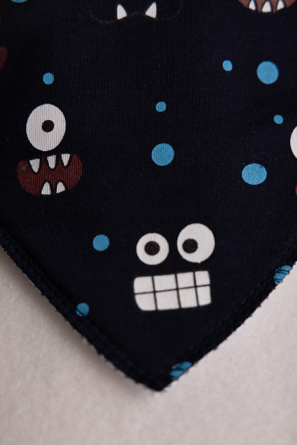 Boo monsters Navy organic cotton DribbleBoo bandana bib