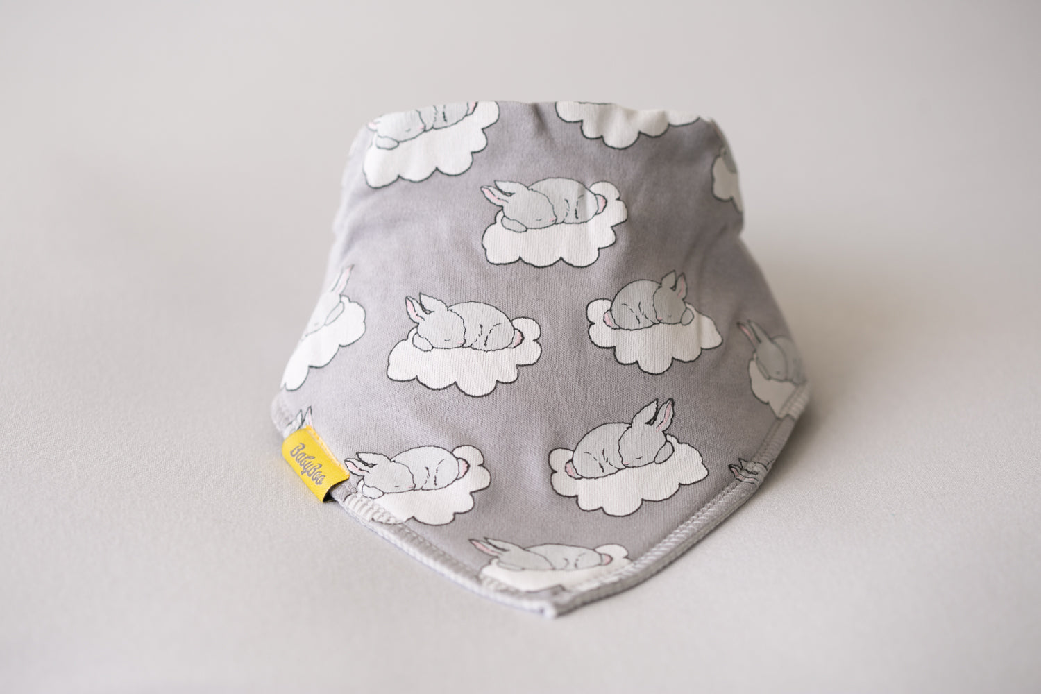 Sleepy bunnies organic cotton DribbleBoo bandana bib