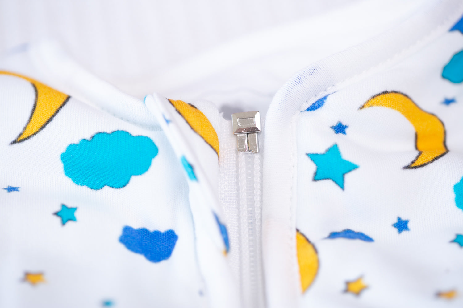 Moon and stars organic cotton SnuggleBoo sleepsuit (1 tog)