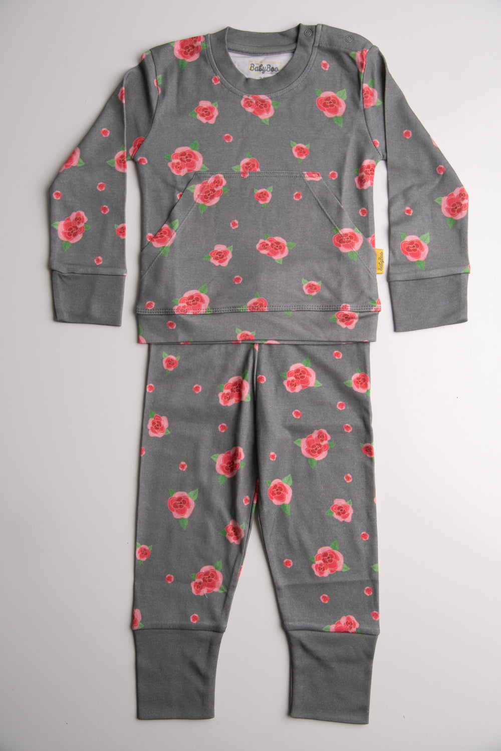 Grey Roses organic cotton loungewear set
