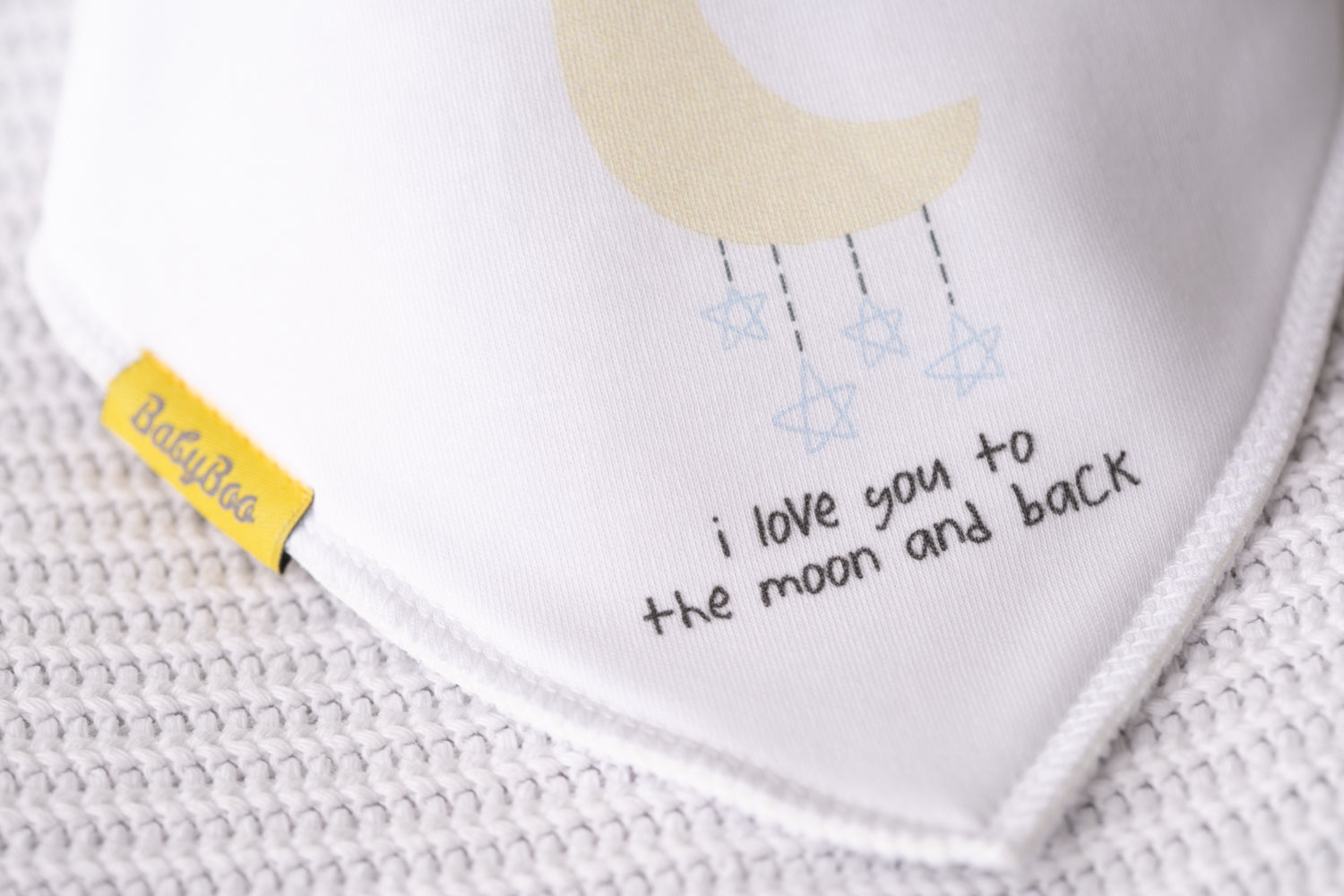 Blue Moon and back organic cotton DribbleBoo bandana bib