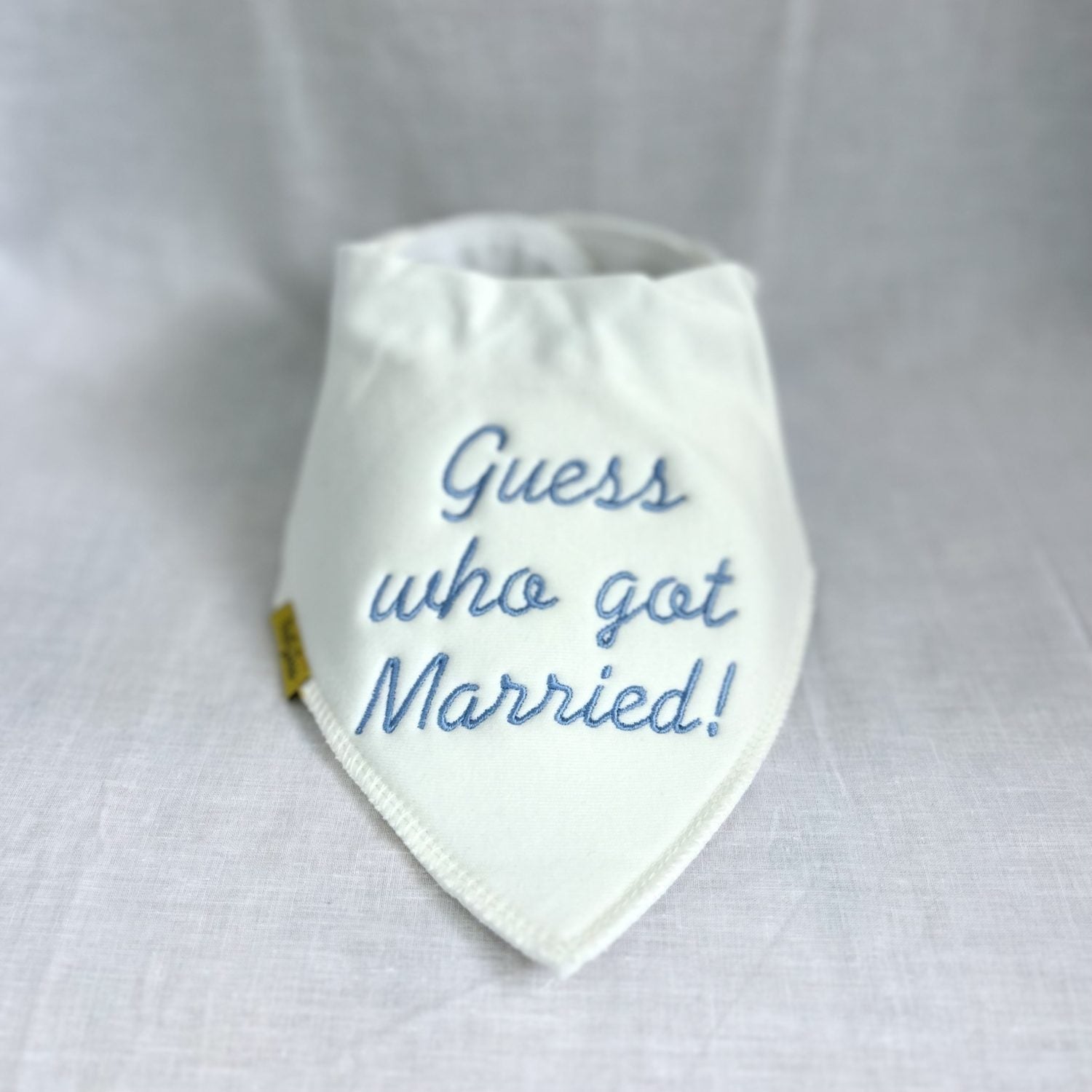 Guess who got married! organic cotton DribbleBoo bandana bib