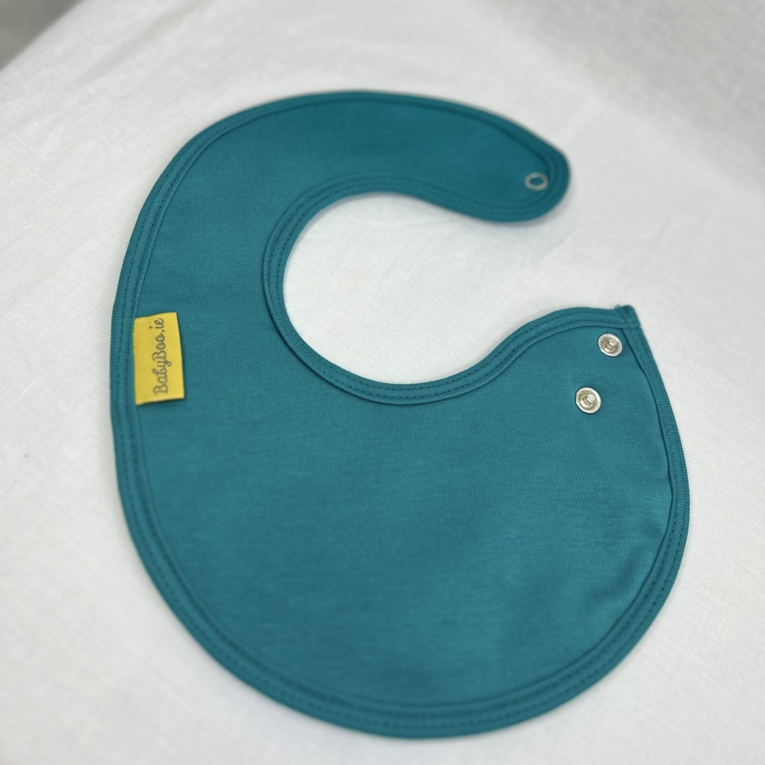 Personalised Opal Green organic cotton LittleBoo baby bib
