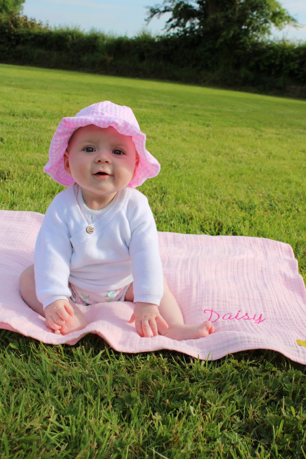 Baby Pink Organic Cotton super square muslin blanket