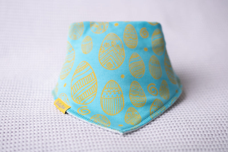 Turquoise Eggs organic cotton DribbleBoo bandana bib