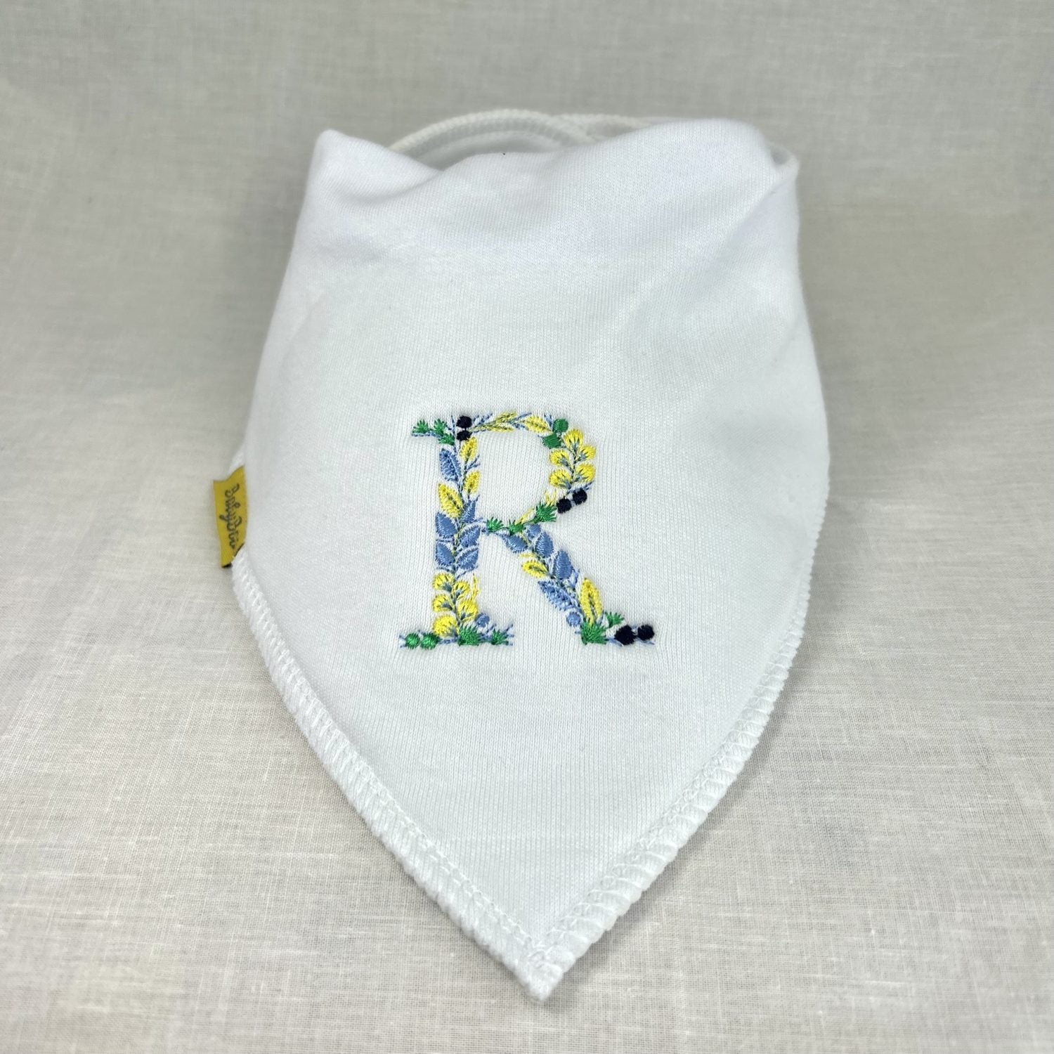 Floral Letter Organic Cotton DribbleBoo bandana bib