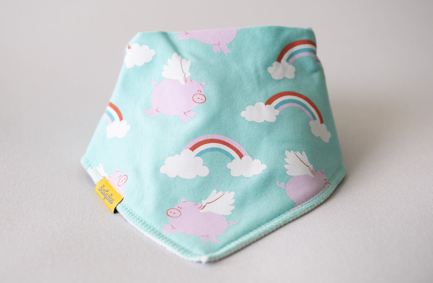 Flying pigs organic cotton DribbleBoo bandana bib