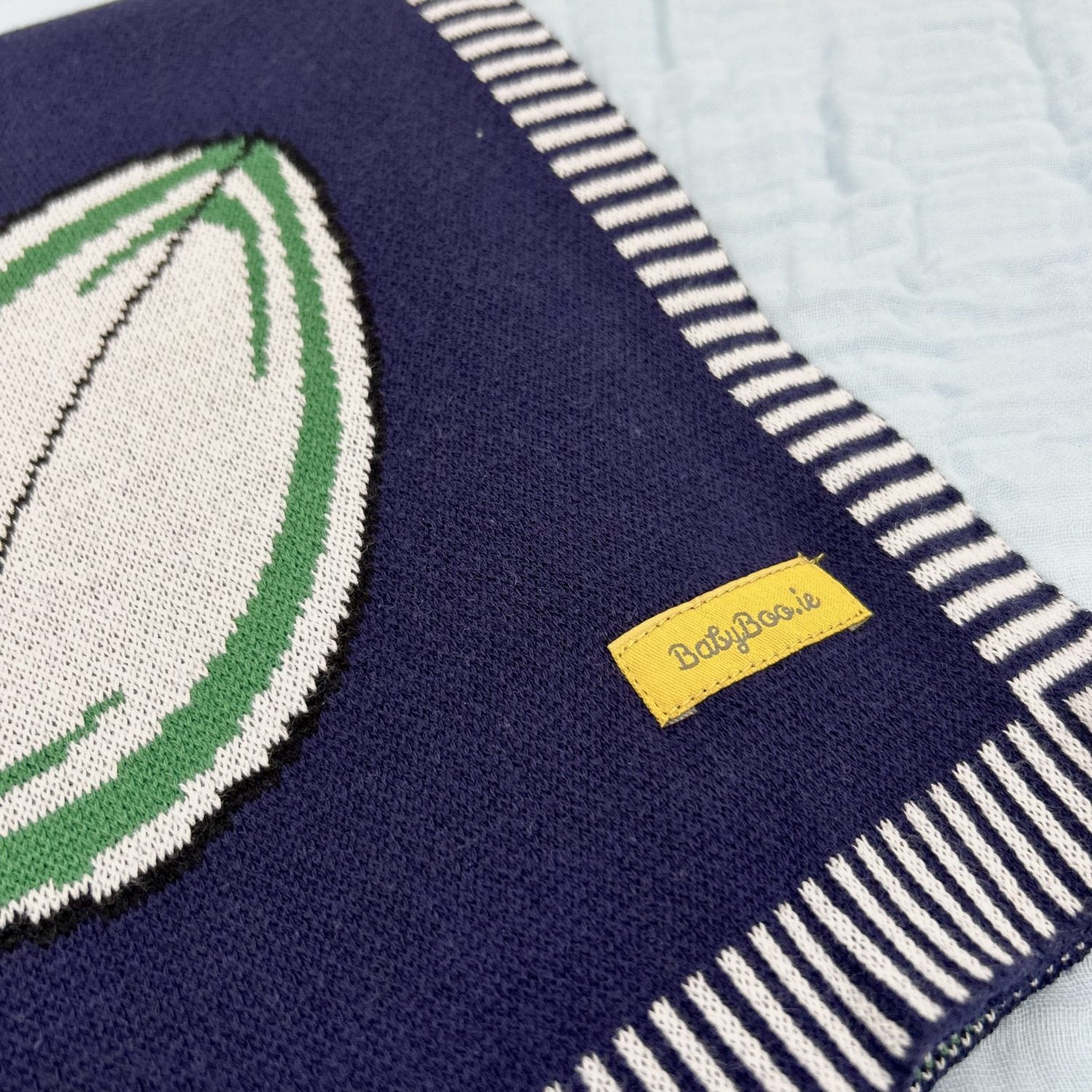 Organic cotton navy rugby BlankieBoo