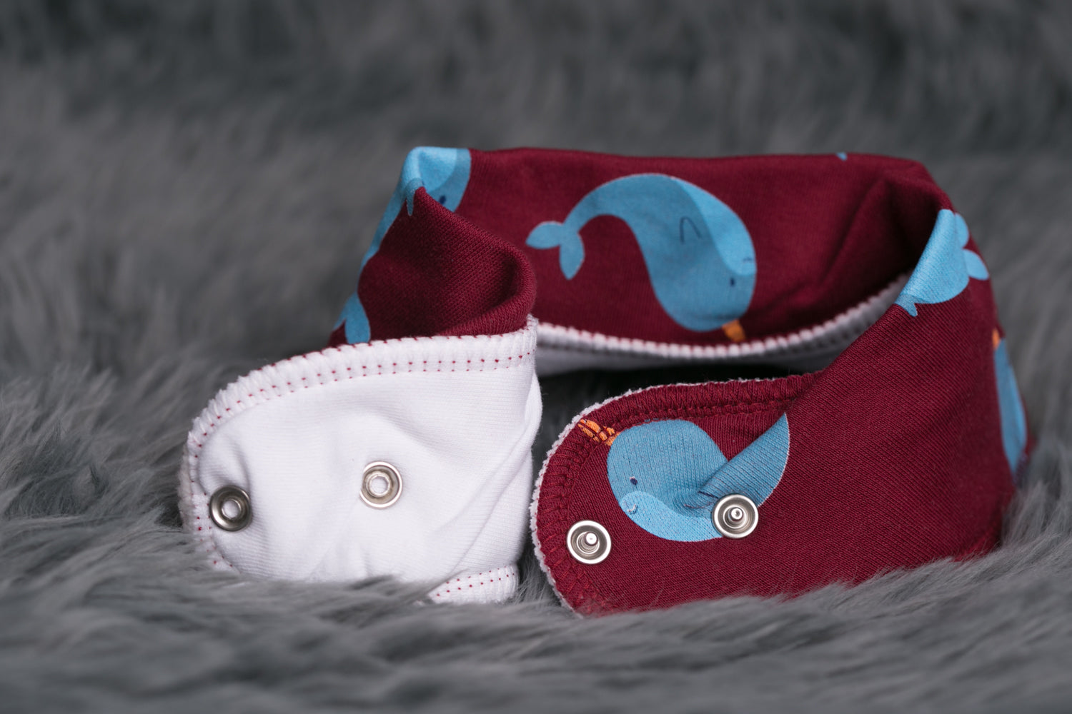 Niall the Narwhal organic cotton DribbleBoo bandana bib