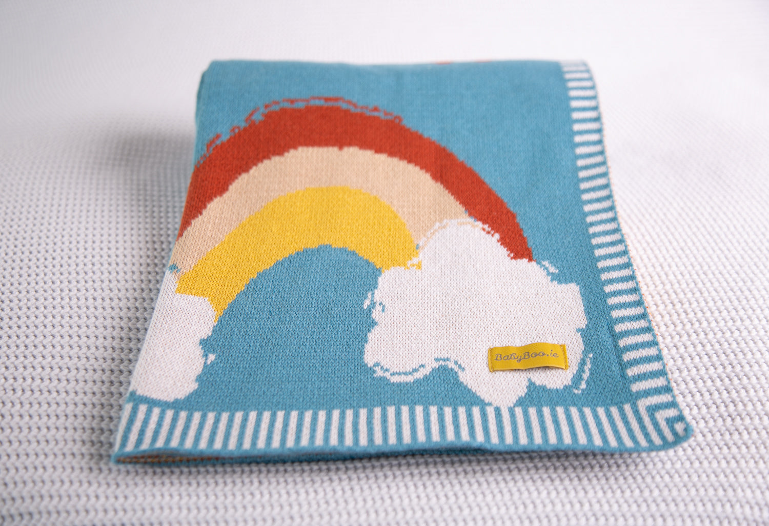 Organic cotton teal rainbows BlankieBoo