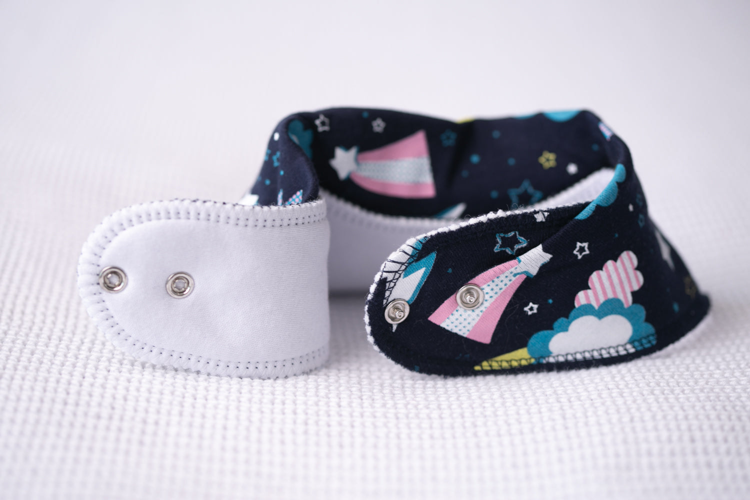 Flash with pink organic cotton DribbleBoo bandana bib