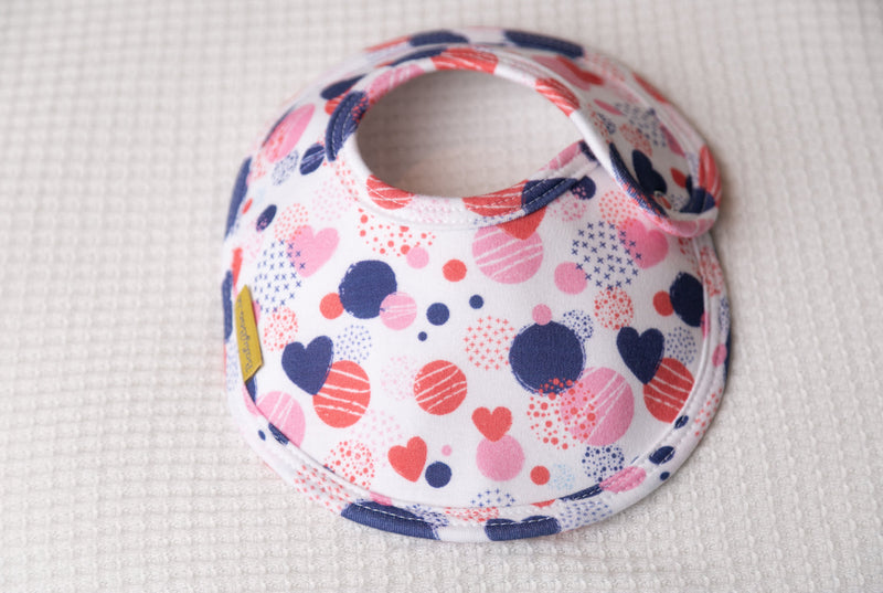 Abstract hearts organic cotton LittleBoo baby bib