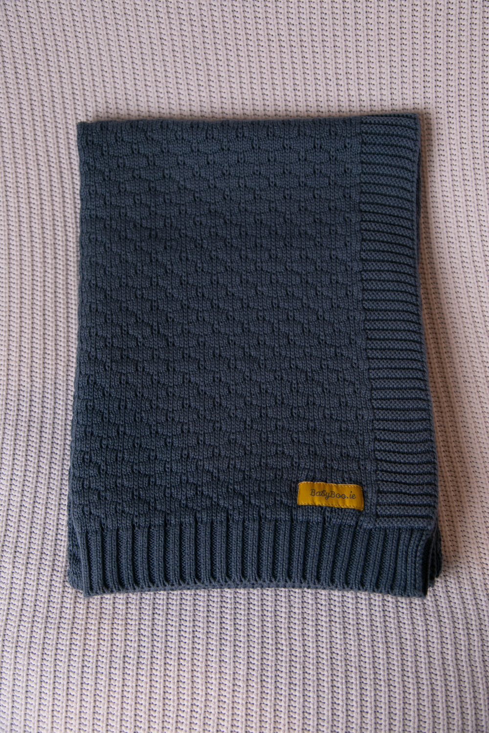 Indigo organic cotton honeycomb style BlankieBoo