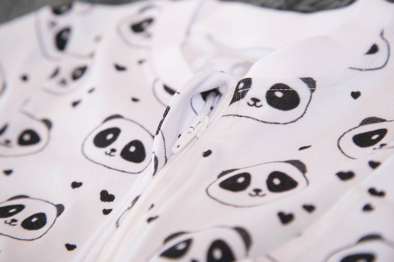 Panda love organic cotton ZippyBoo suit