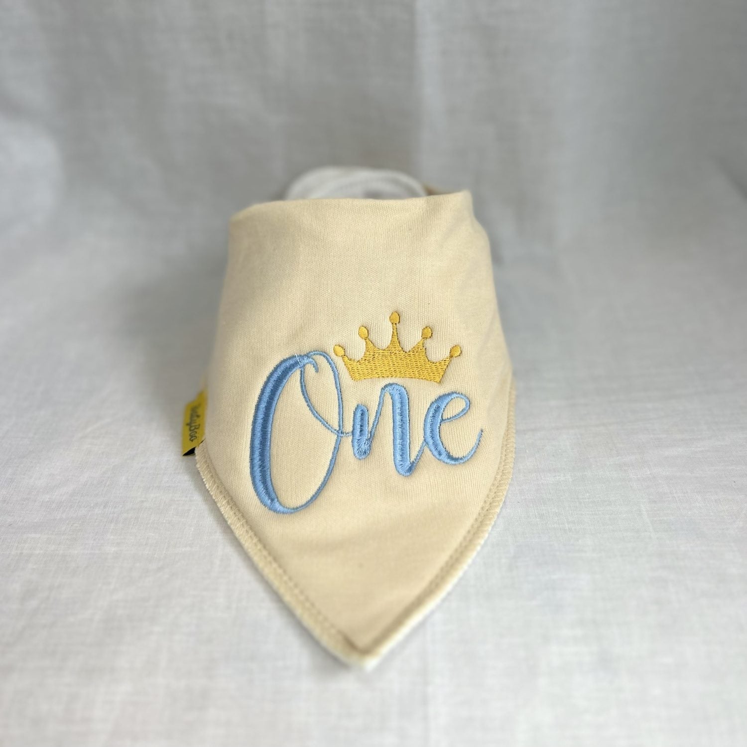First birthday crown organic cotton Dribbleboo bandana bib
