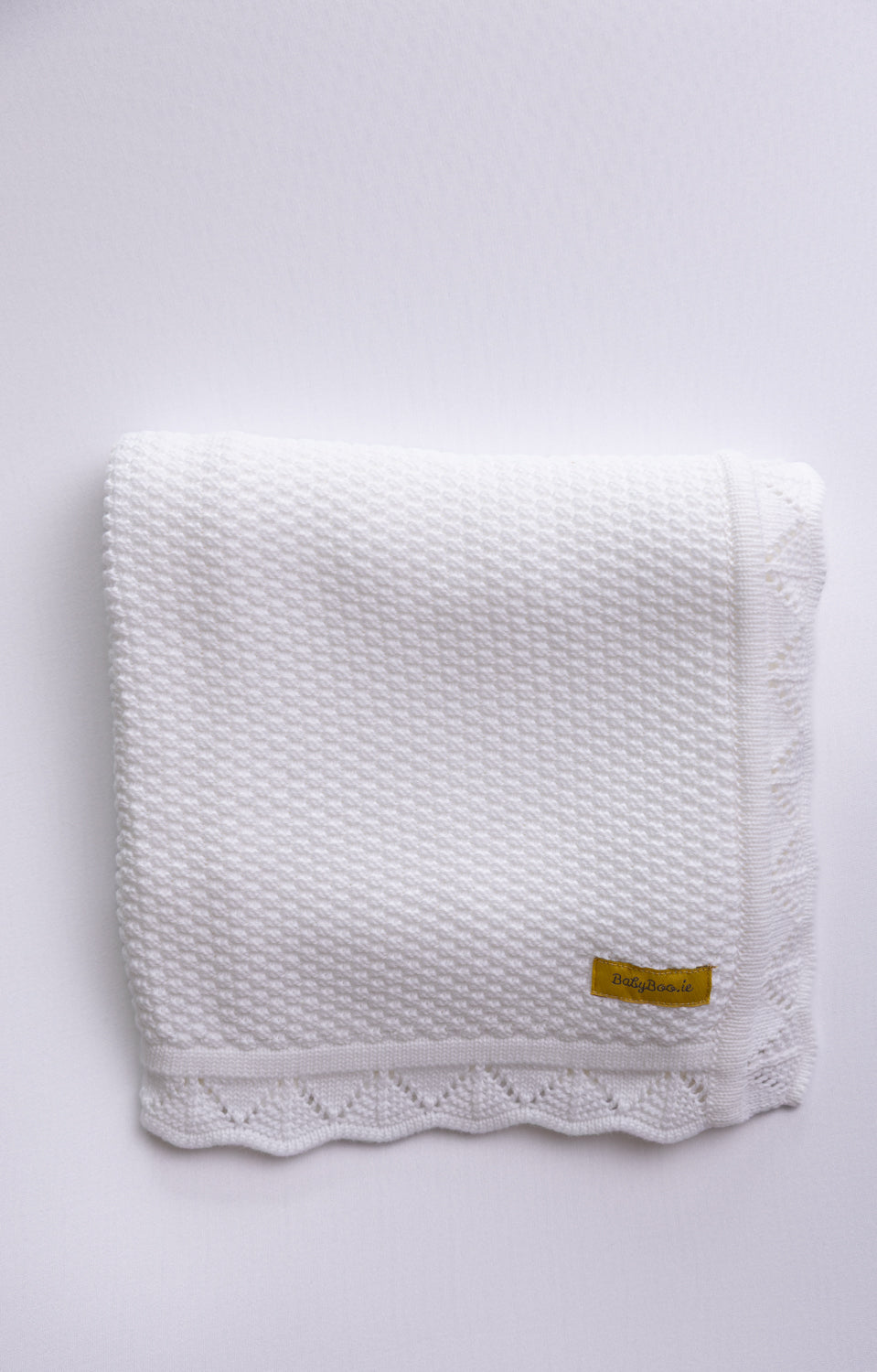 Organic cotton waffle trim white BlankieBoo