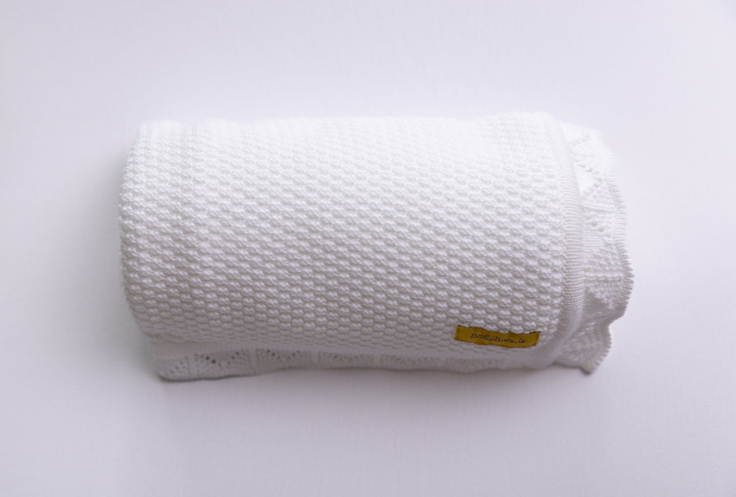 Organic cotton waffle trim white BlankieBoo