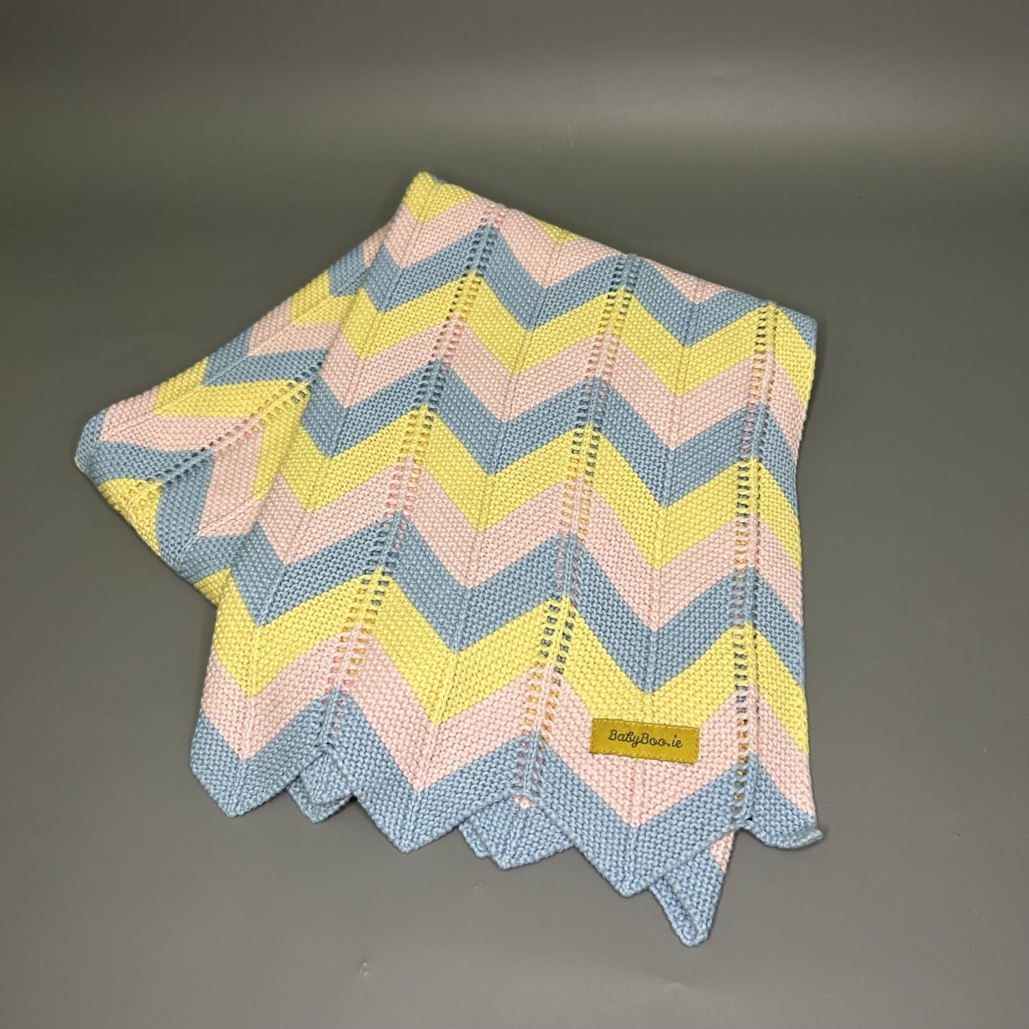 Pastel toned chevron organic cotton BlankieBoo