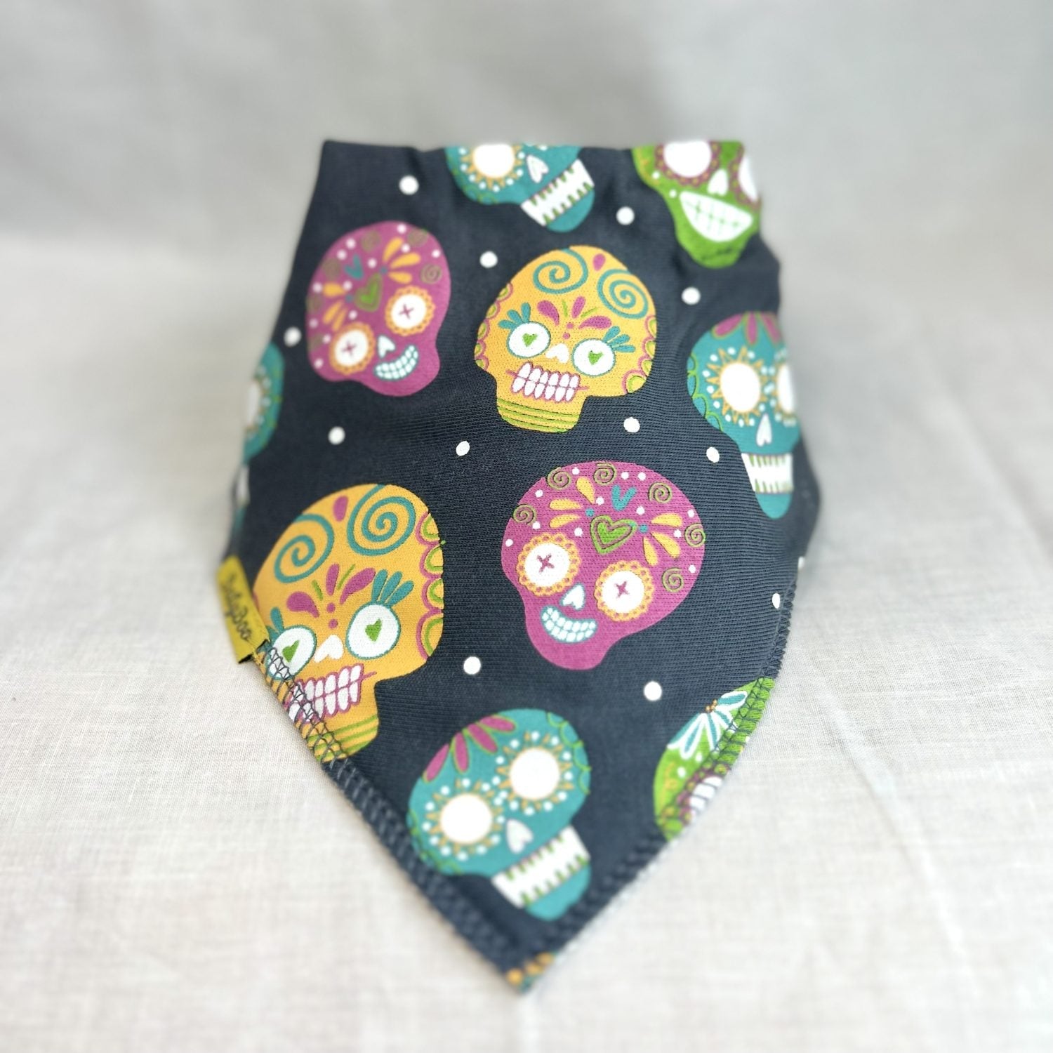 Sugar Skulls organic cotton DribbleBoo bandana bib