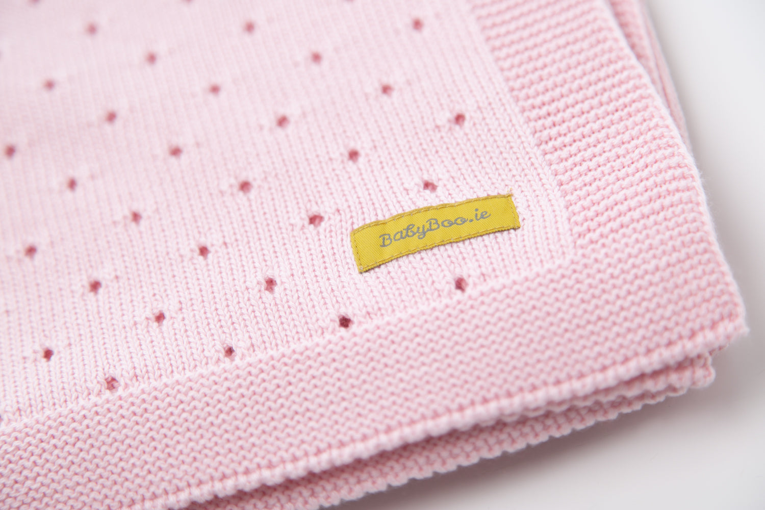 Organic cotton baby pink cellular BlankieBoo