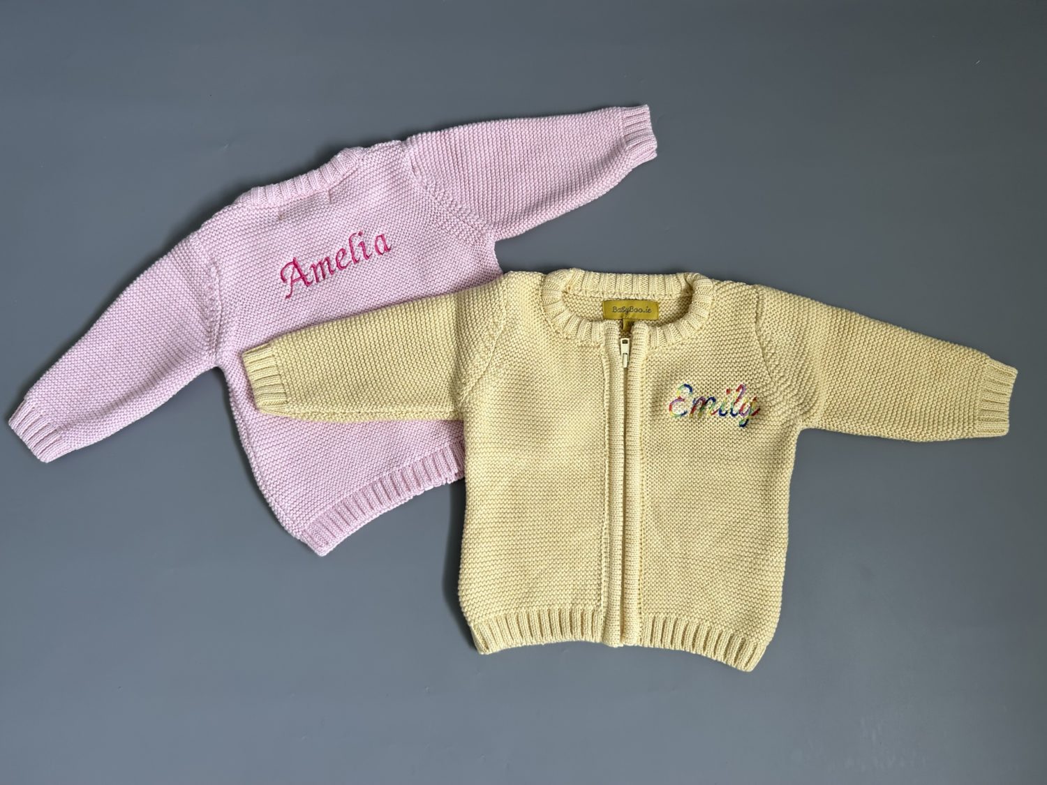 Lemon organic cotton zipped cardigan